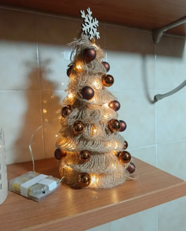 Albero Natale Juta Artigianale Decorato