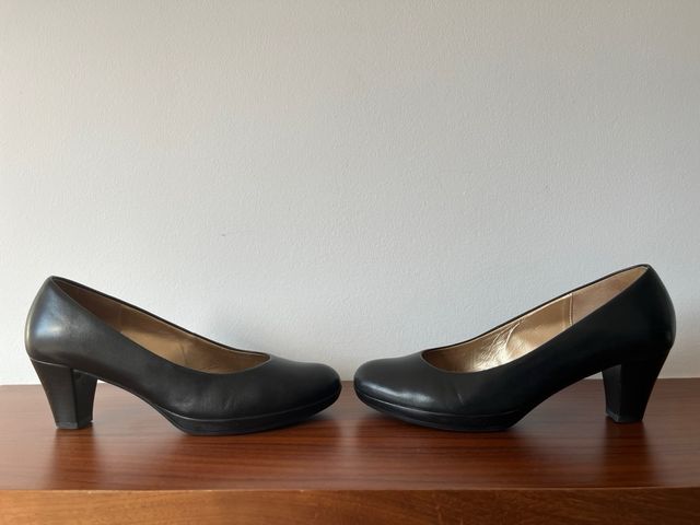 Zapatos Gabor Piel Negros Talla 37.5 Tacón 5.5cm