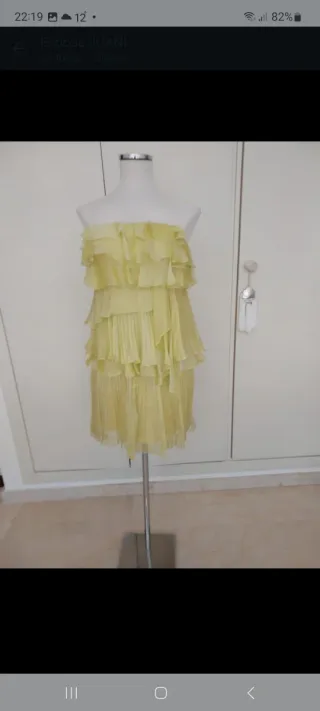 Vestido de fiesta volantes amarillo