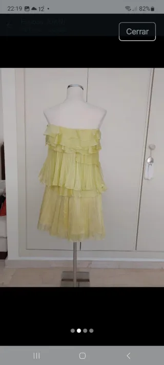 Vestido de fiesta volantes amarillo