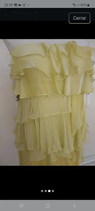 Vestido de fiesta volantes amarillo
