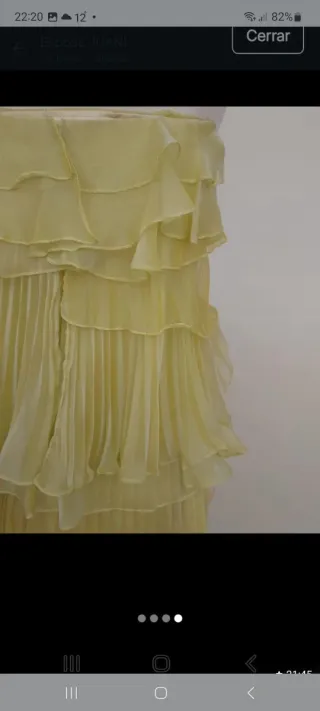 Vestido de fiesta volantes amarillo