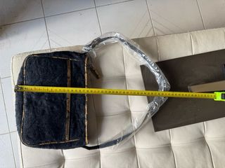 Borsa Fendissime feltro e pelle vipera nero/giallo