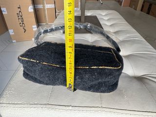 Borsa Fendissime feltro e pelle vipera nero/giallo