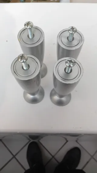 Set 4 Piedini Conici Argento