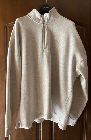 Felpa Abercrombie & Fitch quarter zip grigia