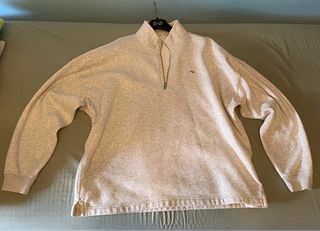 Felpa Abercrombie & Fitch quarter zip grigia