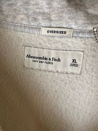 Felpa Abercrombie & Fitch quarter zip grigia