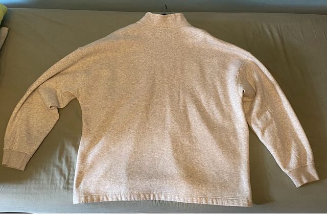 Felpa Abercrombie & Fitch quarter zip grigia