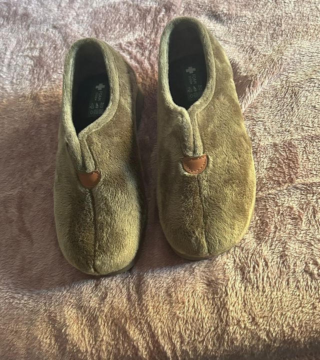 Zapatillas de estar por casa beige/marrón mujer