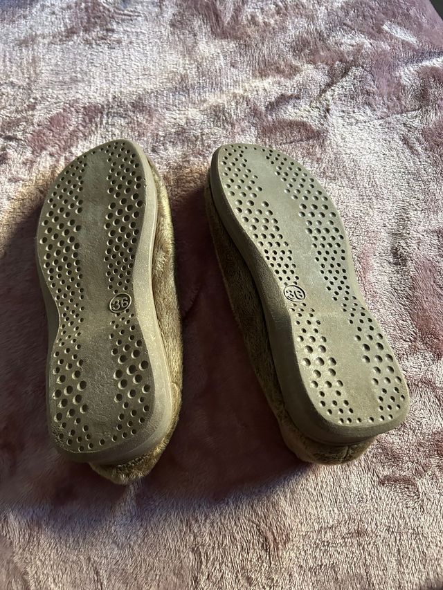 Zapatillas de estar por casa beige/marrón mujer