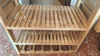 Mesa auxiliar cocina madera con cajones