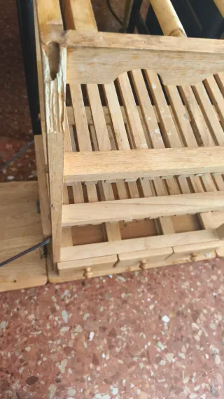 Mesa auxiliar cocina madera con cajones