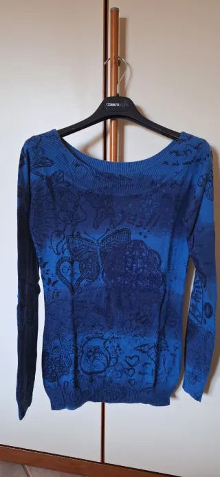 Maglia donna fantasia blu