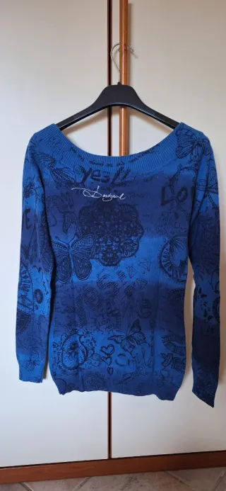 Maglia donna fantasia blu