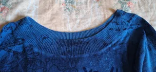 Maglia donna fantasia blu