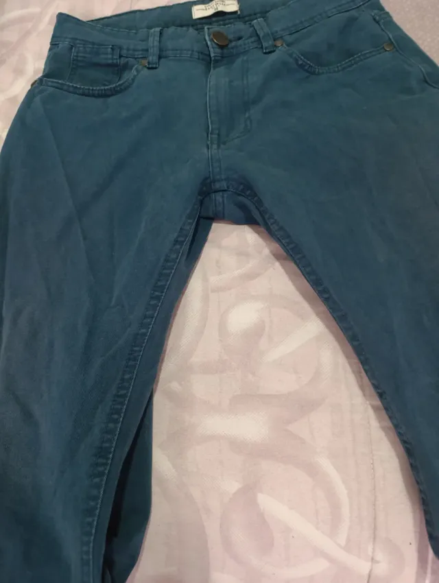 Pantalones vaqueros hombre azul verdoso