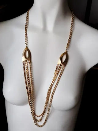 Collar largo dorado vintage