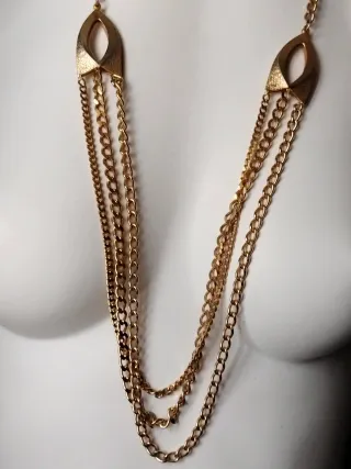 Collar largo dorado vintage