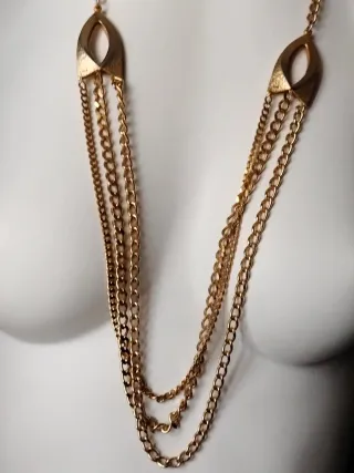 Collar largo dorado vintage