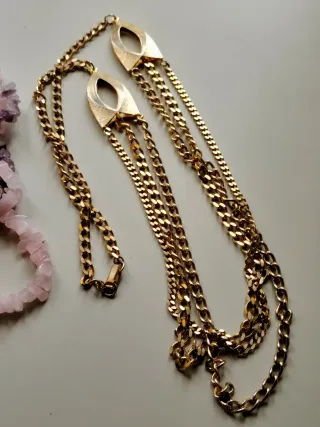 Collar largo dorado vintage