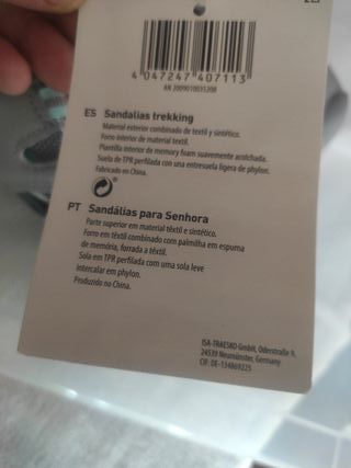 Sandalias Trekking Gris/Turquesa Talla 39