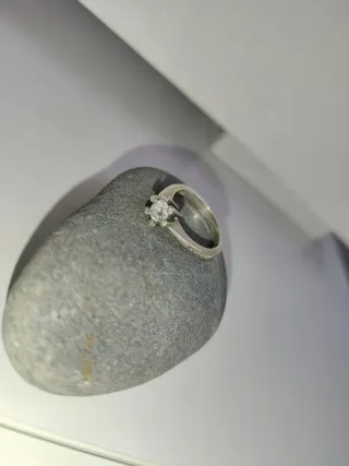 Anillo de plata antiguo brillantes