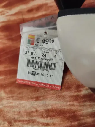 Zapatos Zara Mujer Beige y Negro Talla 38