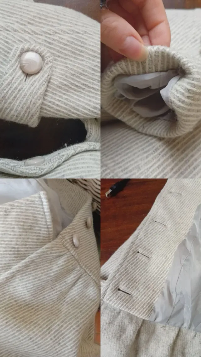 Cappotto grigio stile lolita sfiancato con cintura