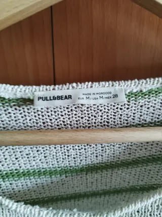 Jersey fino de rallas verde y blanco