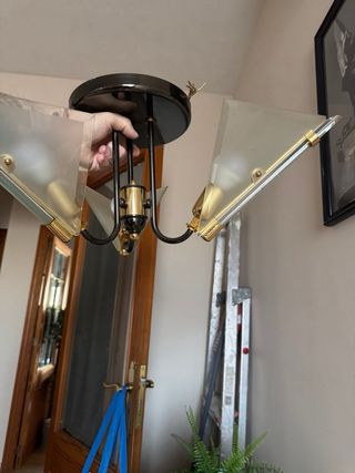 Lámpara de techo moderna metal y cristal