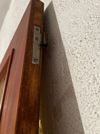 Puerta doble madera con cristales texturizados