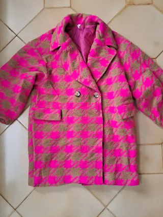Cappotto fantasia pied-de-poule taglia unica