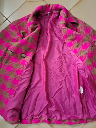 Cappotto fantasia pied-de-poule taglia unica