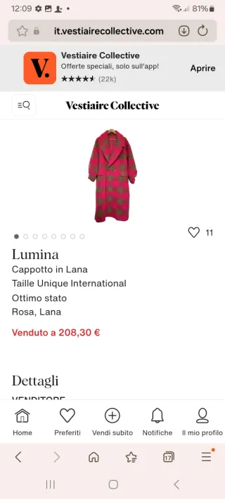 Cappotto fantasia pied-de-poule taglia unica