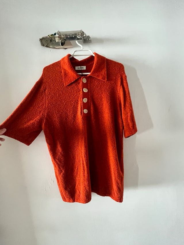Polo Sandro naranja tejido toalla