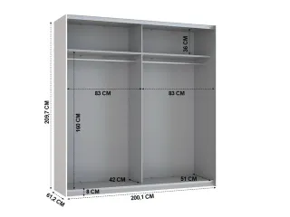 Armadio con porte scorrevoli 200x209cm bianco