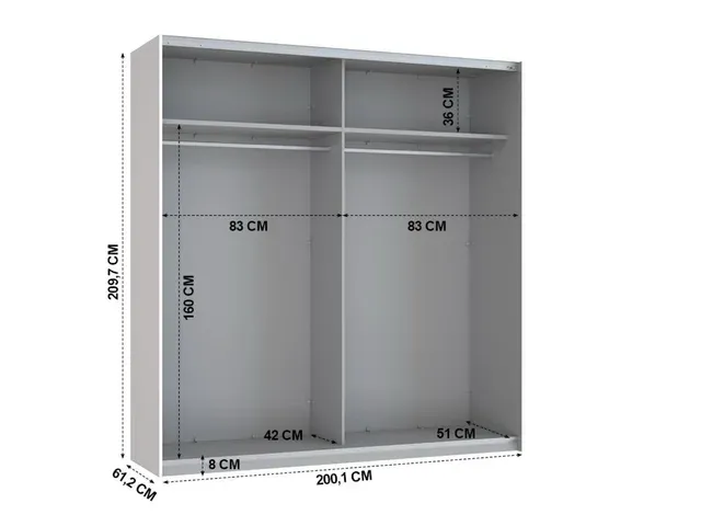 Armadio con porte scorrevoli 200x209cm bianco