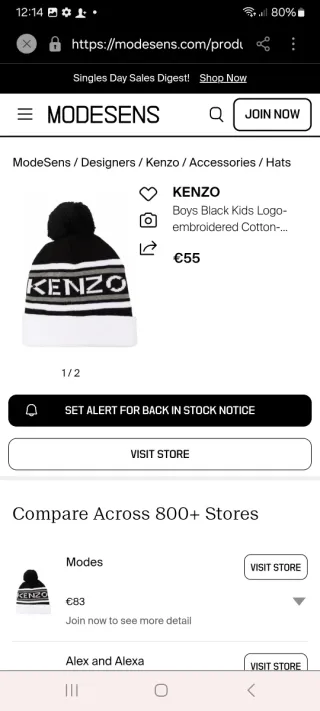 Cappellino Kenzo nero e bianco 3-4 anni