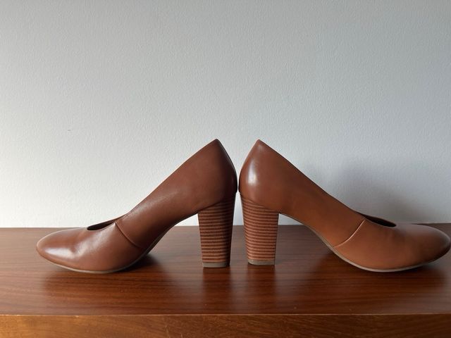 Zapatos Tacón Tamaris Piel Marrón Talla 38