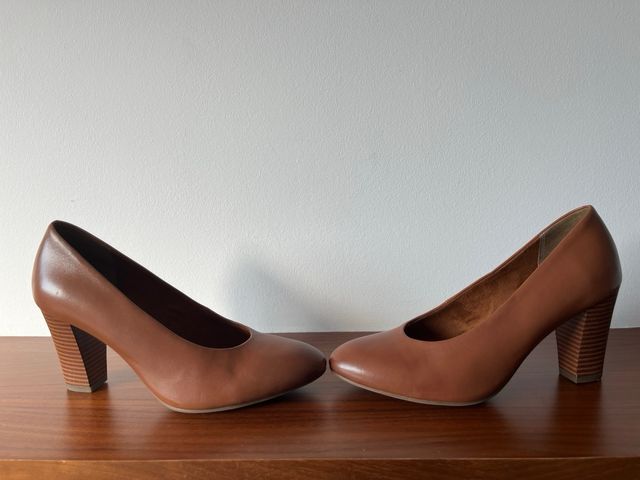Zapatos Tacón Tamaris Piel Marrón Talla 38