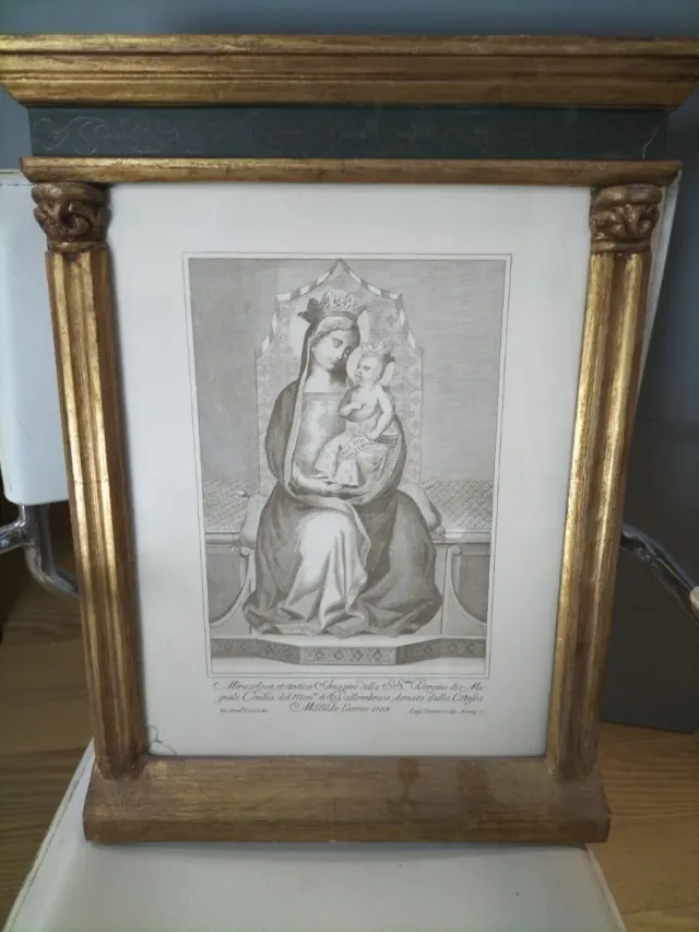 Cuadro y Marco Virgen Niño 51,5x35 cm