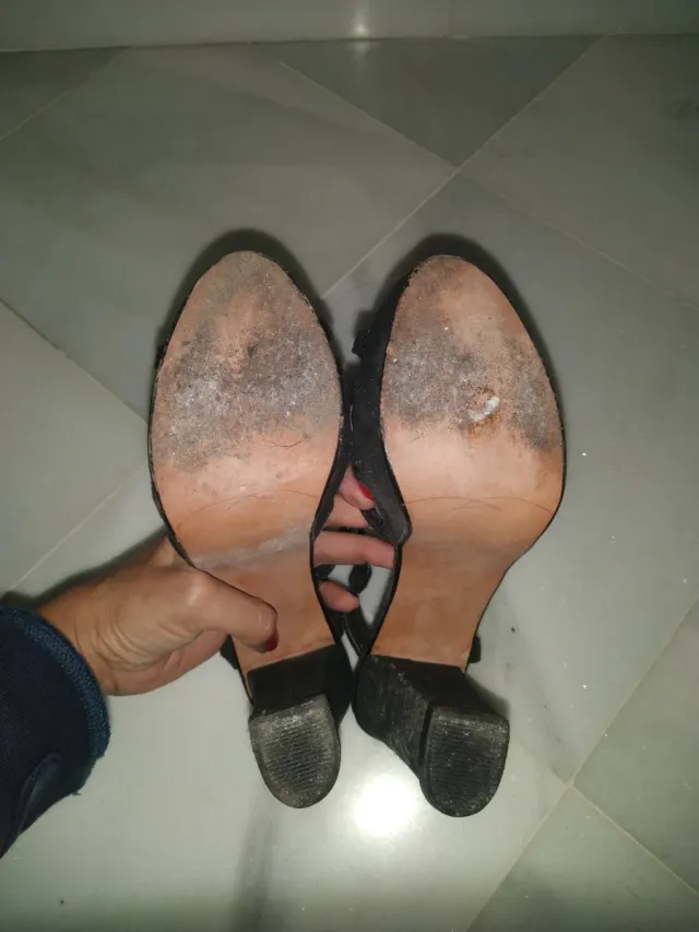 Sandalias de fiesta negras tacón con plataforma