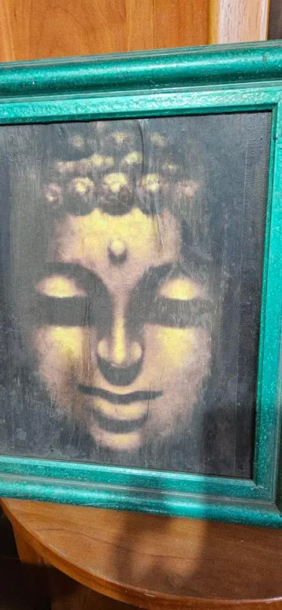 Cuadro Buda Marco Verde
