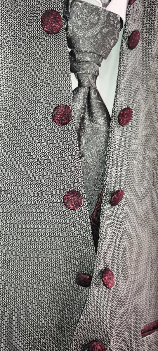 Traje Novio Thomas Pina Gris/Rojo