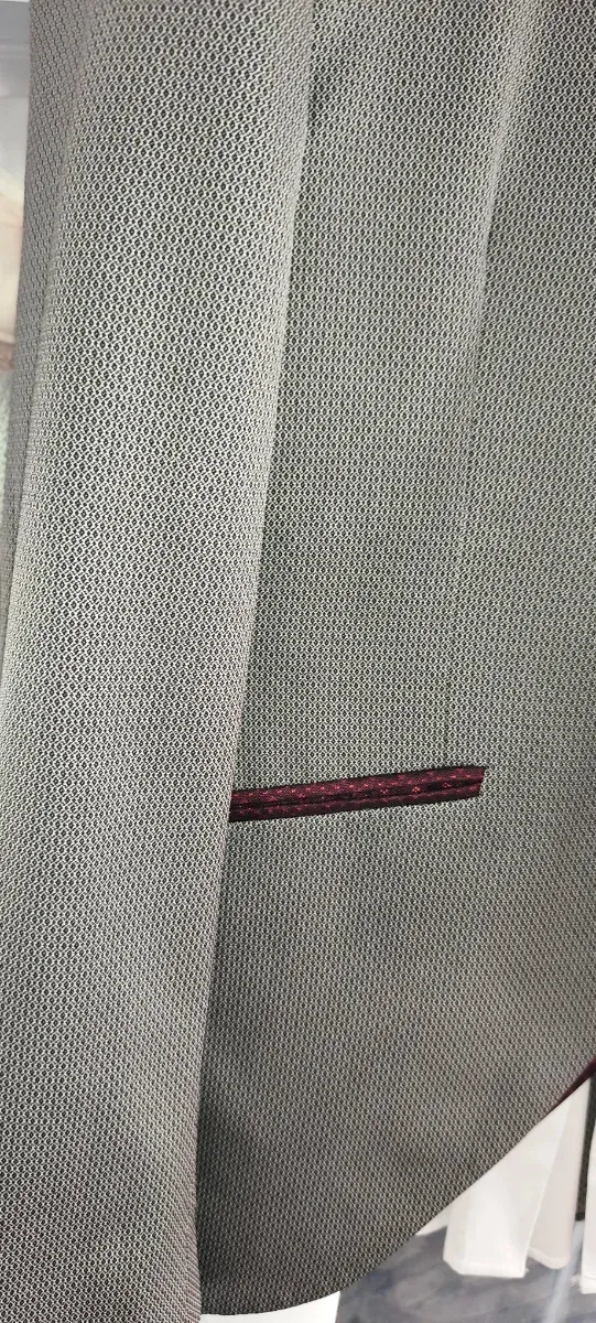 Traje Novio Thomas Pina Gris/Rojo