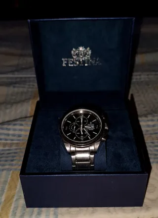 Reloj Festina Caballero Negro y Plateado