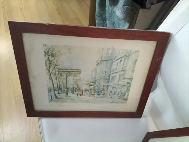 2 Láminas Marco Madera París Arco Triunfo