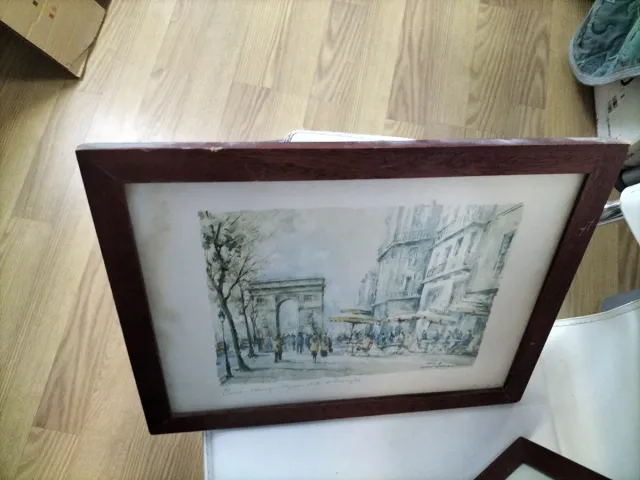 2 Láminas Marco Madera París Arco Triunfo