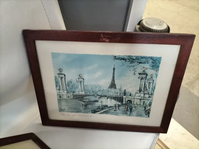 2 Láminas Marco Madera París Arco Triunfo